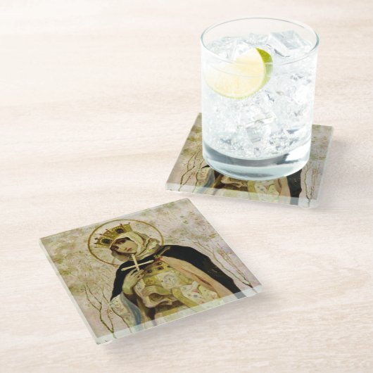 "St Olga" von Michail Nesterov Glasuntersetzer (Schrägansicht)