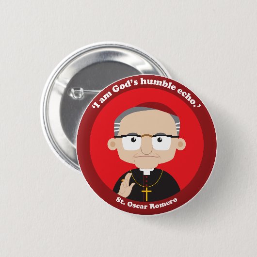 St. Oscar Romero Button (Vorne & Hinten)