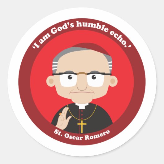 St. Oscar Romero Runder Aufkleber (Vorderseite)