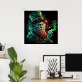 St Paddies'Day Leprechaun Rauchen Poster (Heimbüro)