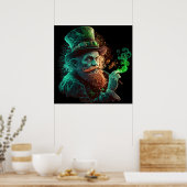 St Paddies'Day Leprechaun Rauchen Poster (Küche)