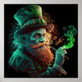 St Paddies'Day Leprechaun Rauchen Poster (Vorne)