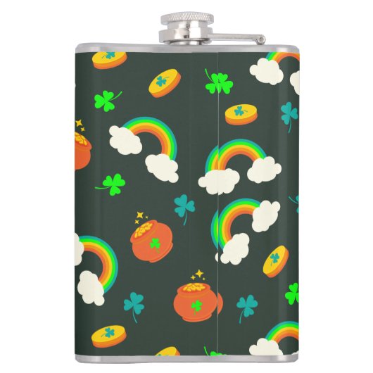 St Paddy-Muster Flachmann (Rückseite)