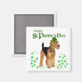 St Paddys Day Airedale Magnet (Vorderseite/Rückseite)
