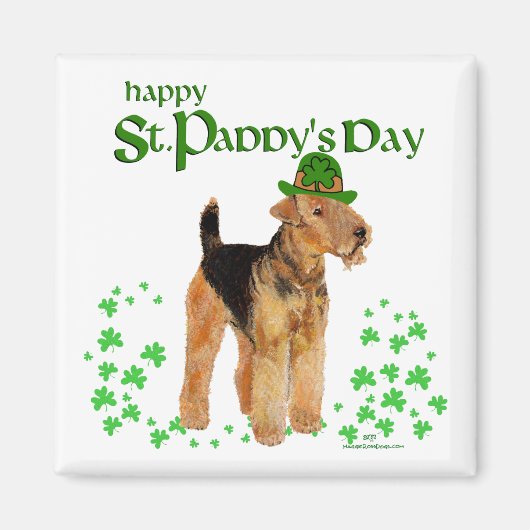 St Paddys Day Airedale Magnet (Vorne)