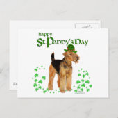St Paddys Day Airedale Postkarte (Vorne/Hinten)
