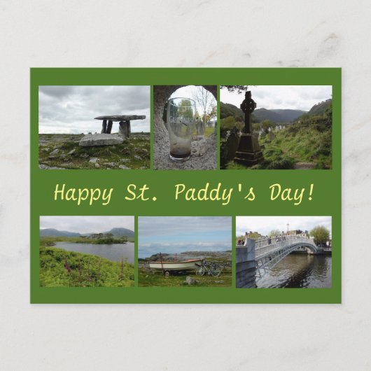 St. Paddy's Day Collage Postkarte (Vorderseite)