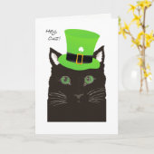St Paddy's Day, for Cousin, Cuz, Cat wears Hat Karte (Gelbe Blume)