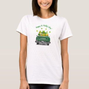 St. Paddy's Day Gnome Vintager Grüner LKW T - Shi T-Shirt