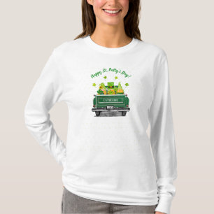 St. Paddy's Day Gnome Vintager Grüner LKW T-Shirt