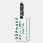 St. Paddy's Day Green Lucky Irish Kleeblatt Clover Gepäckanhänger (Rückseite vertikal)