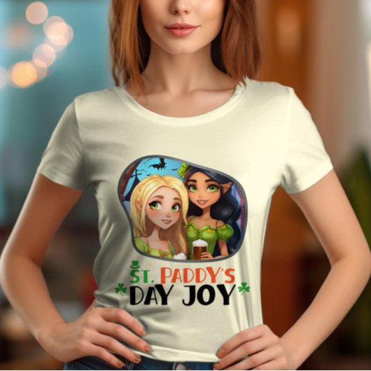 St. Paddy's Day joy - Schimmerndes Kleeblatt T-Shirt