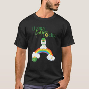 St Paddy's Day Niedlich Lucky Irish Llama T-Shirt