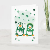 St. Paddy's Day Pinguins Card Karte (Vorderseite)
