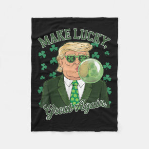 St. Paddys Day Trump Blase Gum macht Glück groß Fleecedecke
