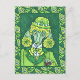 ST. PADDY'S IRISH GREEN FRANZÖSISCHES POODLE, LUCK FEIERTAGSPOSTKARTE
