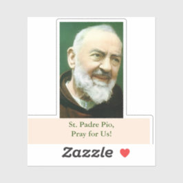 St. Padre Pio Aufkleber