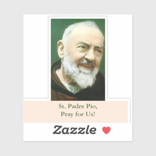 St. Padre Pio Aufkleber (Blatt)