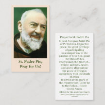 St. Padre Pio Gebet Card