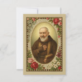 St. Padre Pio Gebet Katholische Priester Rose Einladung (Vorderseite)