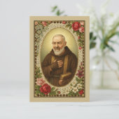 St. Padre Pio Gebet Katholische Priester Rose Einladung (Stehend Vorderseite)
