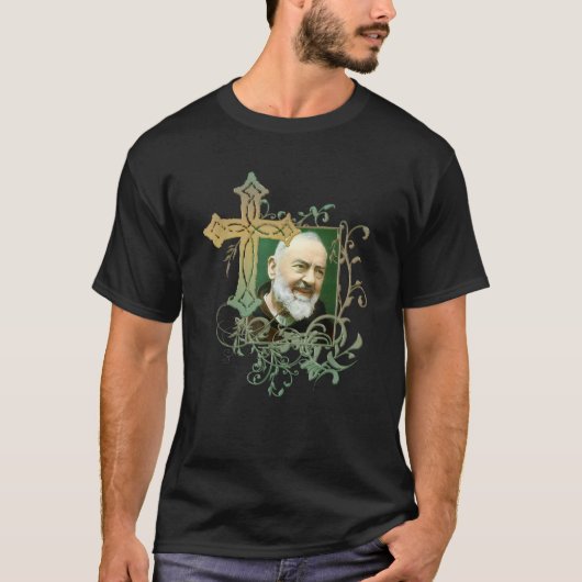 St Padre Pio Gebet Kreuz Katholiken Heilige Heilig T-Shirt (Vorderseite)