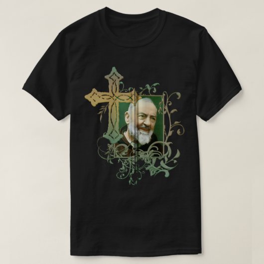 St Padre Pio Gebet Kreuz Katholiken Heilige Heilig T-Shirt (Design vorne)