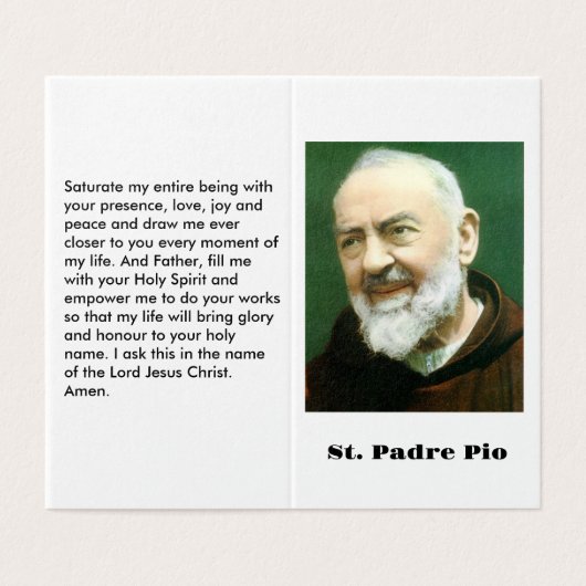 St. PADRE PIO-Karte (Außenseite Aufgefaltet)