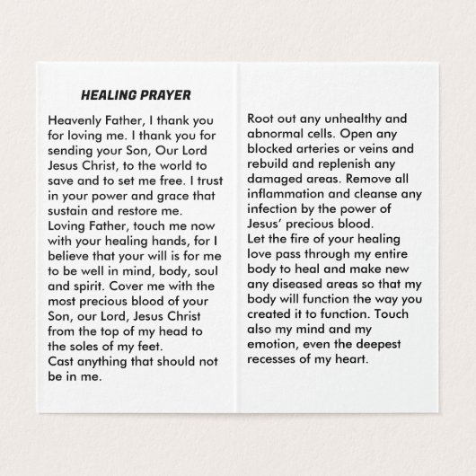 St. PADRE PIO-Karte (Innenseite Aufgefaltet)