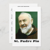 St. PADRE PIO-Karte Dankeskarte (Vorne/Hinten)