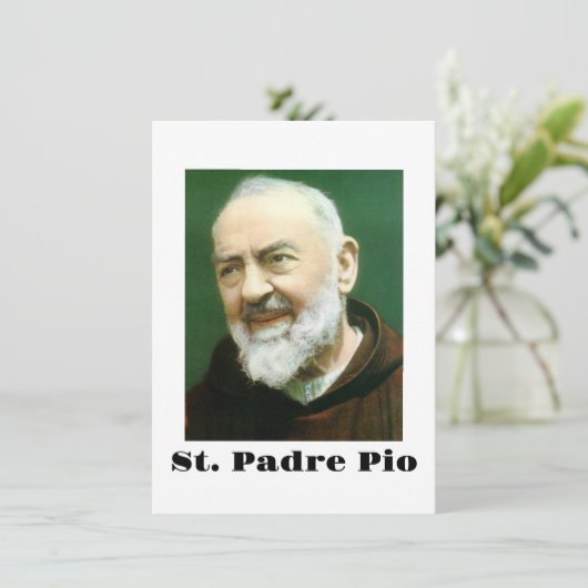 St. PADRE PIO-Karte Dankeskarte (Stehend Vorderseite)