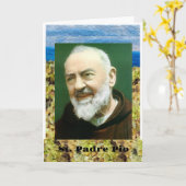 St. PADRE PIO-Karte Karte (Gelbe Blume)