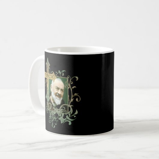 St Padre Pio Katholische Heilige Gebetskreuz Kaffeetasse (Vorderseite Links)