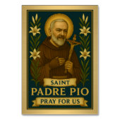 St. Padre Pio Katholische Hochzeitskarte Tischnummer (Rückseite)