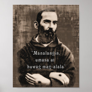 St Padre Pio Katholische Saint-Philippinen Zitat Poster