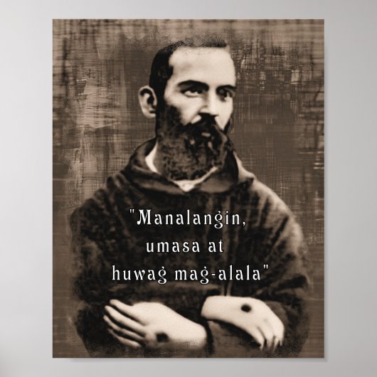 St Padre Pio Katholische Saint-Philippinen Zitat Poster (Vorne)