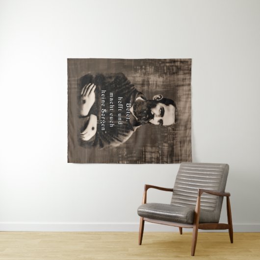 St Padre Pio Katholische Zitat St. Deutsch Wandteppich (Beispiel (Horizontal))