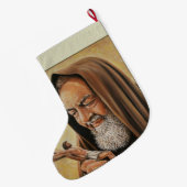 St. Padre Pio mit Crucifix Großer Weihnachtsstrumpf (Rückseite (Hängend))