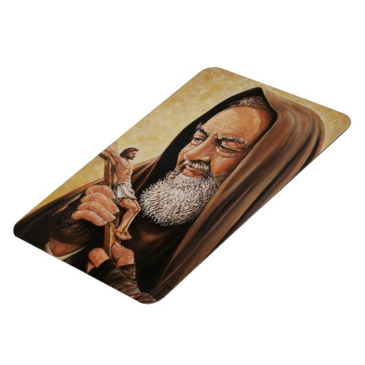 St. Padre Pio mit Crucifix Kühlschrank/Auto Magnet (Linke Seite)