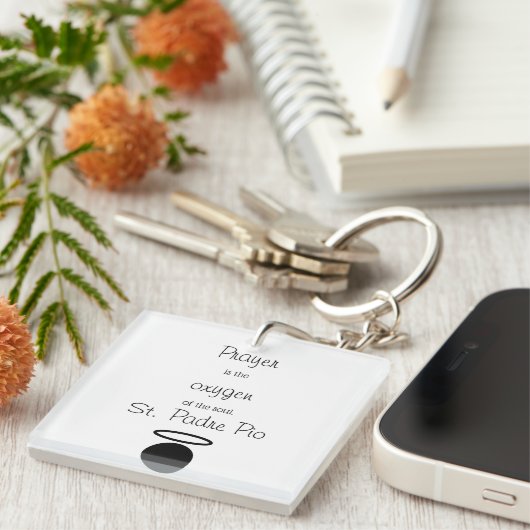 St. Padre Pio Quote Schlüsselanhänger (Vorderseite rechts)