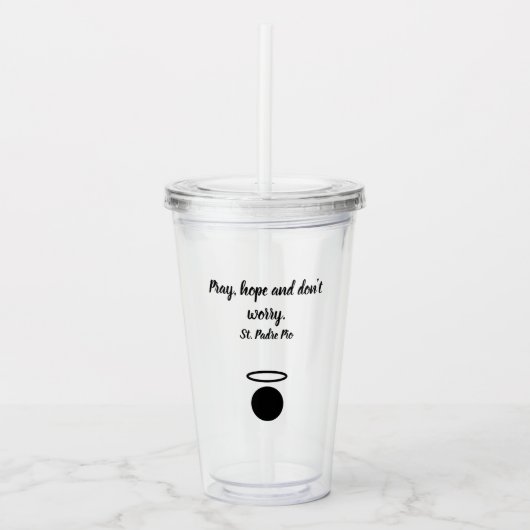 St. Padre Pio Quote Tumbler Acryltrinkbecher (Vorderseite)