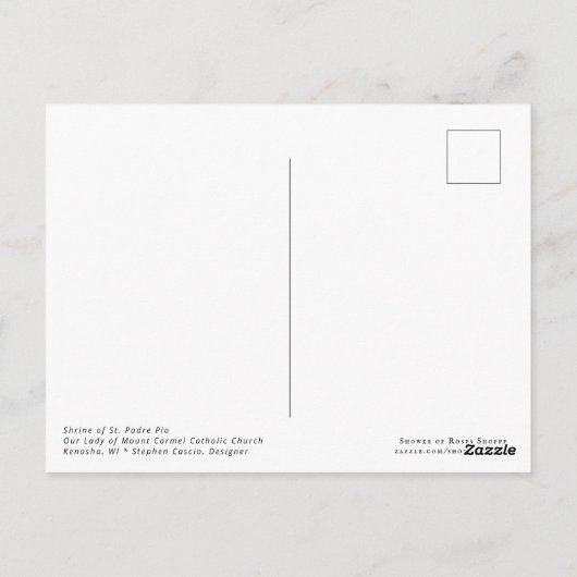 St. Padre Pio Shrine, Kenosha, Wireless Postkarte (Rückseite)