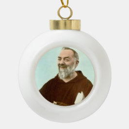 St.Padre Pio Weihnachtsverzierung Keramik Kugel-Ornament