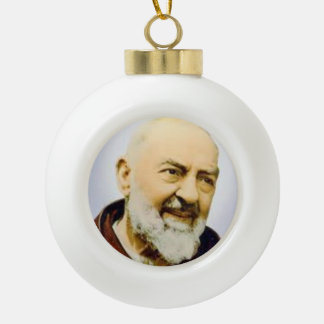 St.Padre Pio Weihnachtsverzierung Keramik Kugel-Ornament