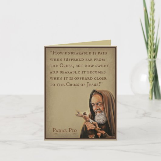 St. Padre Pio with Quote Karte (Vorderseite)