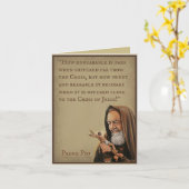St. Padre Pio with Quote Karte (Gelbe Blume)