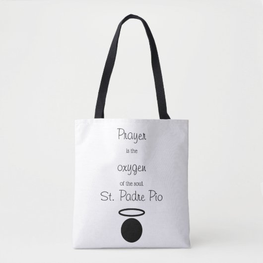St. Padre Pio Zitat Tasche (Vorderseite)