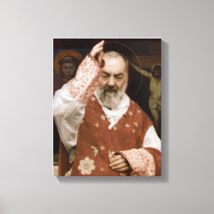 St.Padre Pios Segen. Devotional Bild Leinwanddruck