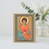 St. Panteleimon Prayer Card Postkarte (Stehend Vorderseite)