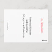 St. Panteleimon Prayer Card Postkarte (Rückseite)